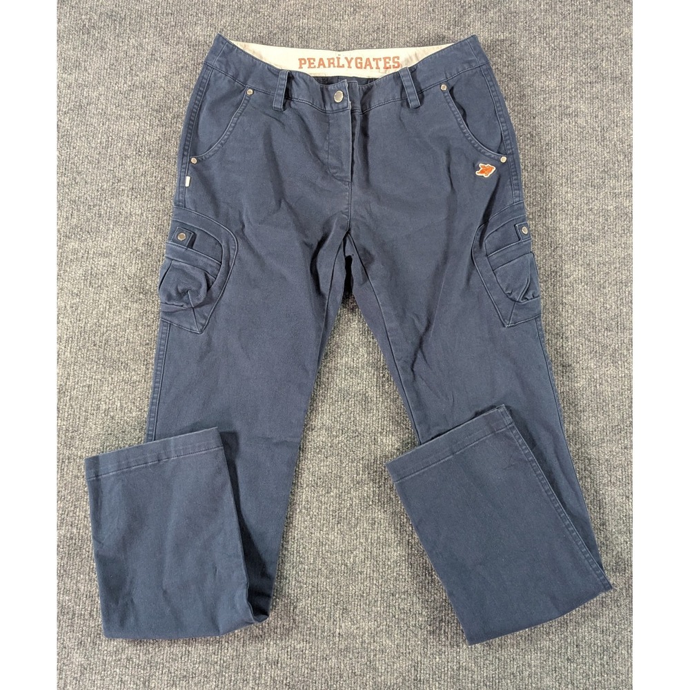 Pearly Gates Japanese Cargo Golf Pants Women's Size 1 Blue Made In Korea